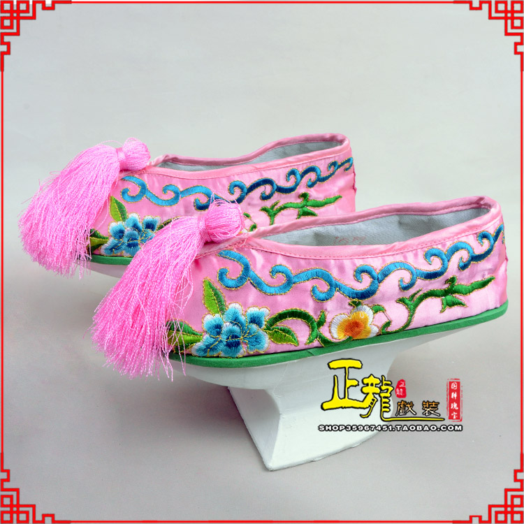 民乐京越剧戏鞋花盆底清朝皇后贵妃宫女花盆底 旗鞋